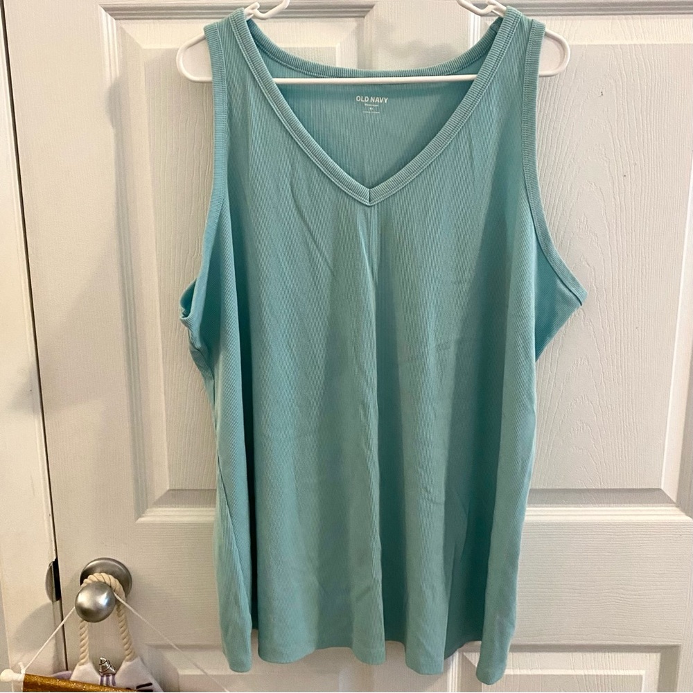 Old Navy First-Layer Ribbed Tank Top Blue Green Size 4X